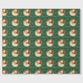 Giftwrap:  Jolly Santa Cadeaupapier (Vlak)