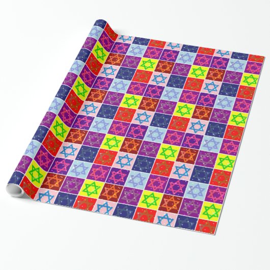 Giftwrap - Joodse sterren - Giftwrappapier Cadeaupapier (Uitgerold)