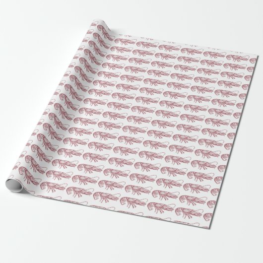 Giftwrap:  Lobsters Cadeaupapier (Uitgerold)