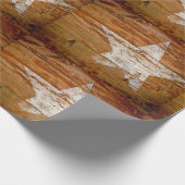 Giftwrap Onderdruk Hout Grain gekleurde witte ster Cadeaupapier (Hoek)
