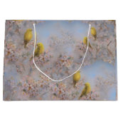 Giftzak met gele vogels groot cadeauzakje (Voorkant)