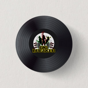 Gig-breekapparaat - "Record Logo"-pop Ronde Button 3,2 Cm