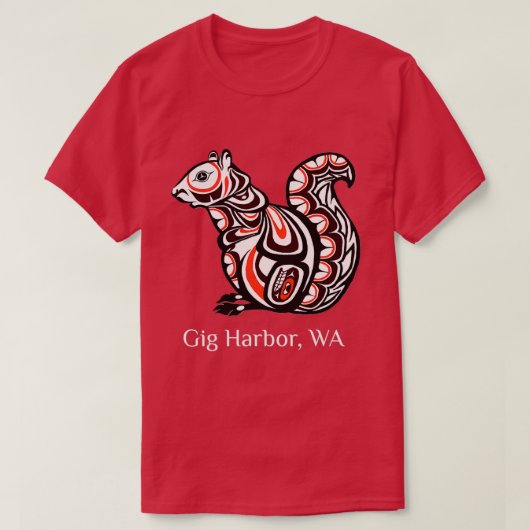 Gig Harbour Washington Native American Tribal Squi T-shirt (Design voorkant)