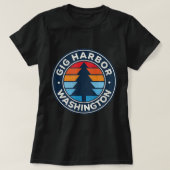 Gig Harbour Washington WA  Grafisch Retro 70's T-shirt (Design voorkant)