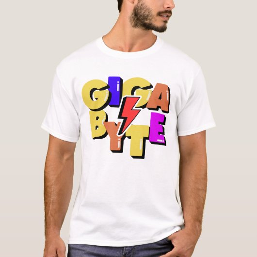 Gigabyte computergegevensmeeteenheid t-shirt (Voorkant)