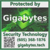 Gigabytes vinyl afschrikking Sticker (Voorkant)