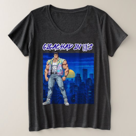 GIGACHAD IN 80S GROTE MAAT T-SHIRT (Design voorkant)