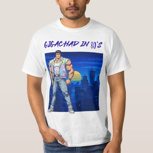GIGACHAD IN 80S T-SHIRT (Voorkant)
