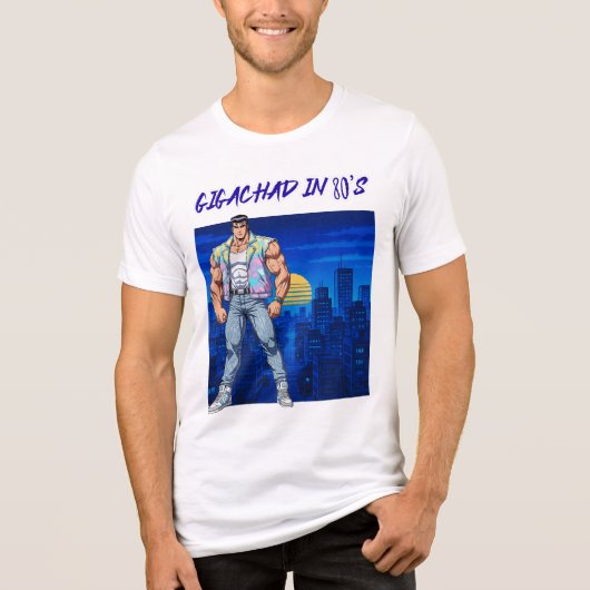 GIGACHAD IN 80S Tri-Blend SHIRT (Voorkant)