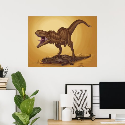 Giganotosaurus carolinii en Carnotaurus Poster (Thuiskantoor)