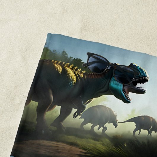 Giganotosaurus Dinosaurs Prowling Strandlaken (In situ)