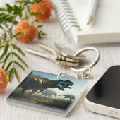 Giganotosaurus Dinosaurus Prowling, sleutelring Sleutelhanger (Voorkant Rechts)