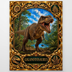 Giganotosaurus, met juwelen versierde erfstuk kuns briefkaart
