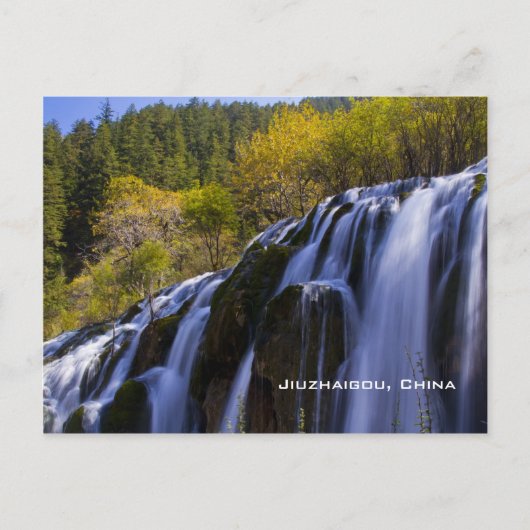Gigantic Waterfall in a China Jiuzhaigou Briefkaart (Voorkant)