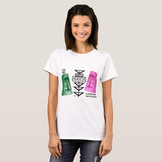 Giganticus Headicus Green & Roze Route 66 Kingman T-shirt (Voorkant volledig)