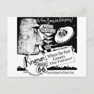 Giganticus Headicus Route 66 Alien UFO Briefkaart