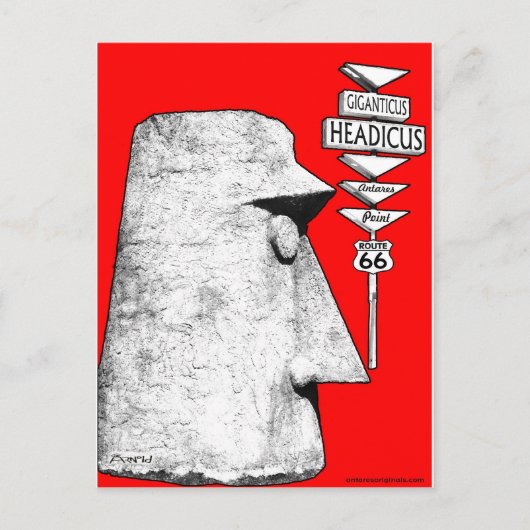 Giganticus Headicus Route 66 Antares road sign Briefkaart (Voorkant)