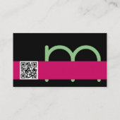 Gigantisch monogram en roze streep modern visitekaartje (Achterkant)