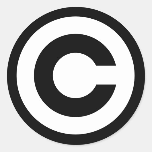 Gigantische copyrightsymbool Stickers (Voorkant)