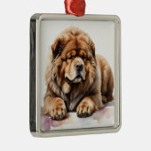 GIGANTISCHE FLUFFY TIBETAANSE MASTIFF HOND METALEN ORNAMENT (Rechts)