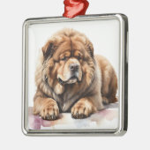 GIGANTISCHE FLUFFY TIBETAANSE MASTIFF HOND METALEN ORNAMENT (Links)