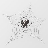 Gigantische Halloween Spider in zijn web Raamsticker (Vel)