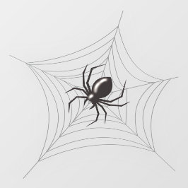 Gigantische Halloween Spider in zijn web Raamsticker