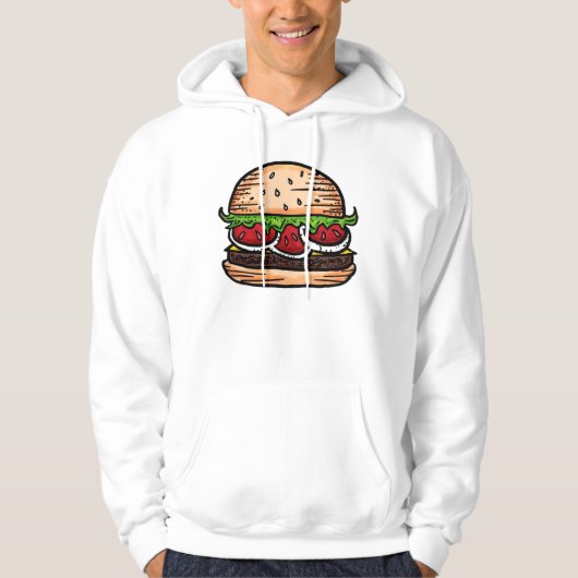 Gigantische hamburger humor hoodie (Voorkant)