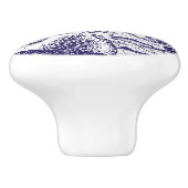 Gigantische Octopus Kraken Attack marine blauw Keramische Knop (Zijkant)