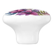 Gigantische Paarse paddenstoel met bloemen Keramische Knop (Zijkant)