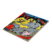 Giggle 11 Dierlijke Olifant  Comics Tegeltje (Zijkant)