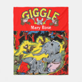 Giggle Animal Elephant  Comics Fleece Deken (Voorkant)