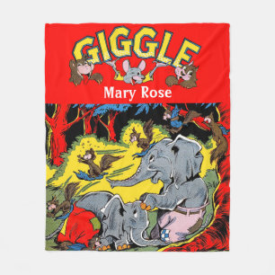 Giggle Animal Elephant Comics Fleece Deken