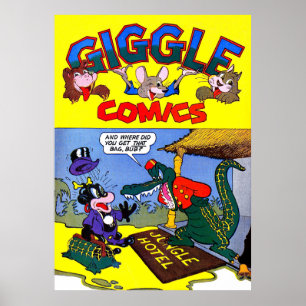 Giggle Crocodile Alligator Animal Comics Poster
