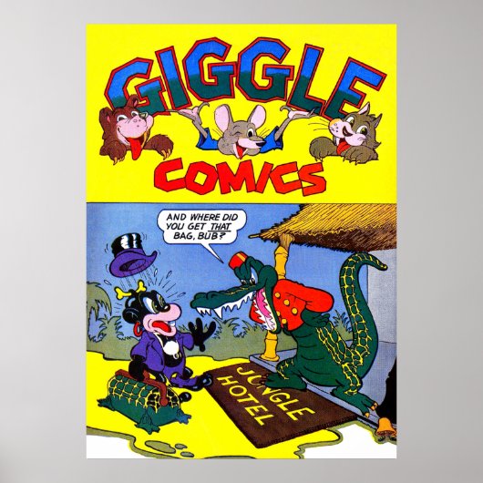 Giggle Crocodile Alligator Animal  Comics Poster (Voorkant)