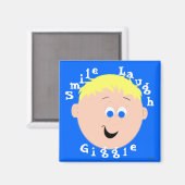 Giggle Facets Blonde Blue Eyed Boy Magneet (Voorkant / Achterkant)