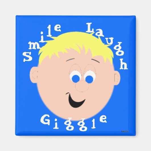 Giggle Facets Blonde Blue Eyed Boy Magneet (Voorkant)