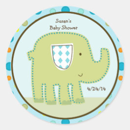 Giggle Gang Elephant Stickers/Cupcake Toppers Ronde Sticker