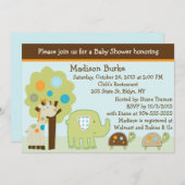 Giggle Gang/Oerwoud Animals Baby shower Kaart (Voorkant / Achterkant)