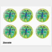 Giggle Green Butterfly fine art sticker (Vel)