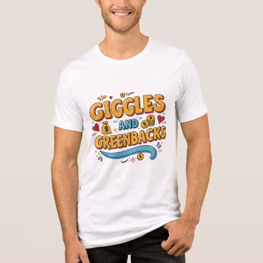 Giggles en Greenbacks nieuw ontwerp Tri-Blend Shirt (Voorkant)