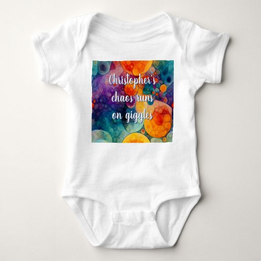 Giggles Kleurrijke Fractal Art Baby Bodysuit (Voorkant)