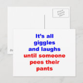 Giggles & Laughs Pees Pants Briefkaart (Voorkant / Achterkant)