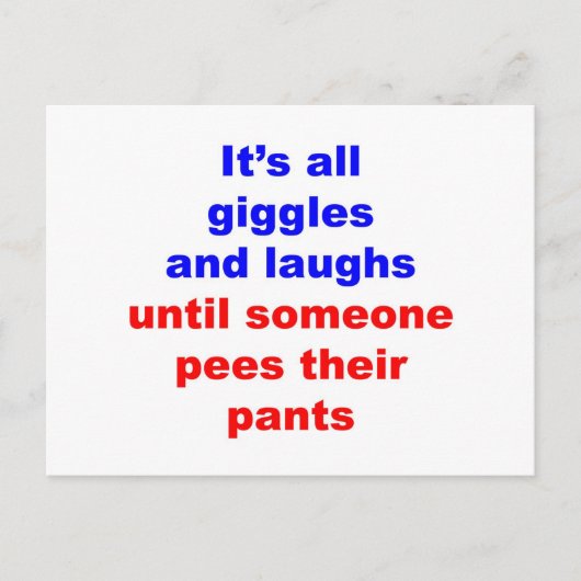 Giggles & Laughs Pees Pants Briefkaart (Voorkant)