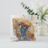 Giggling Guinee Fowl briefkaart stijl notecard (Staand voorkant)