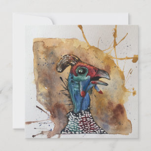Giggling Guinee Fowl briefkaart stijl notecard
