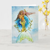 Giggling Mermaid Kaart (Gele Bloem)
