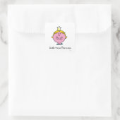 Giggling Miss Princess Vierkante Sticker (Tas)