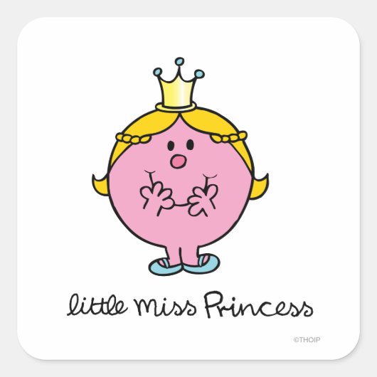 Giggling Miss Princess Vierkante Sticker (Voorkant)