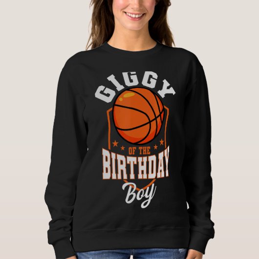 Giggy het Birthday Boy Basketball Theme Bday Pa Trui (Voorkant)